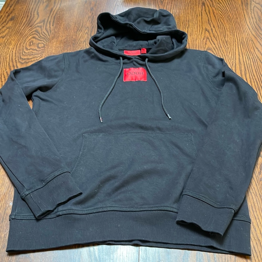 Hugo Boss Red Label Black Hoodie- sz- Small
